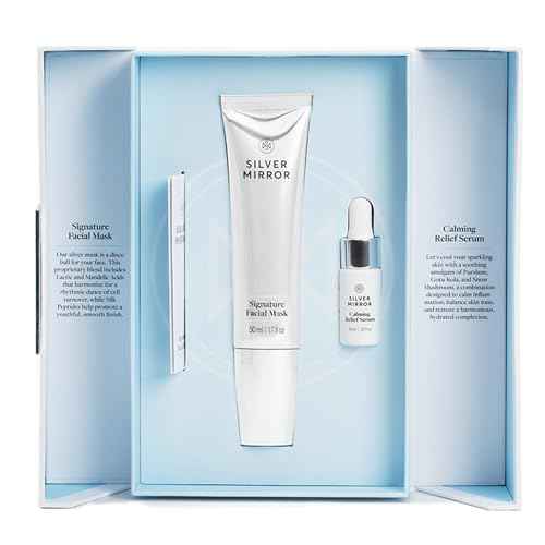 Signature Facial Mask (1.7 fl oz) & Serum (0.33 fl oz), Skin Care Set, 2-Step Face Tightening and Lifting Skincare, Anti Wrinkle, with Hyaluronic Acid, for Instant Face Lift
