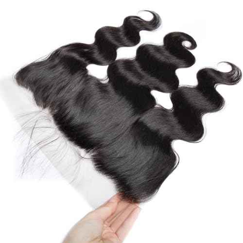 Lemoda 13x4 Frontal Body Wave HD Transparent Lace Frontals Brazilian Virgin Human Hair Lace Frontal Closure Natural Black 22 Inch