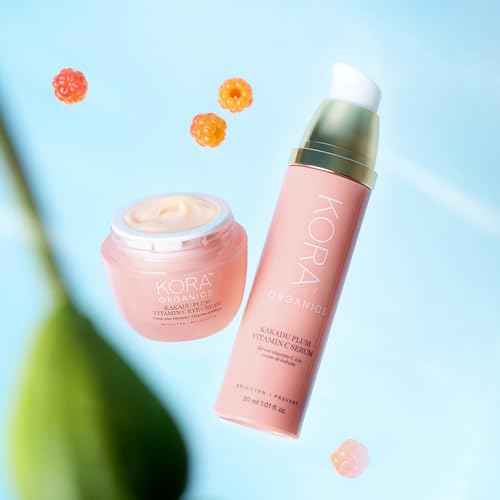 KORA Organics Kakadu Plum Vitamin C Eye Cream, Hydrating & Revitalizing, Certified Organic, Cruelty Free, Refillable, 0.51 fl oz