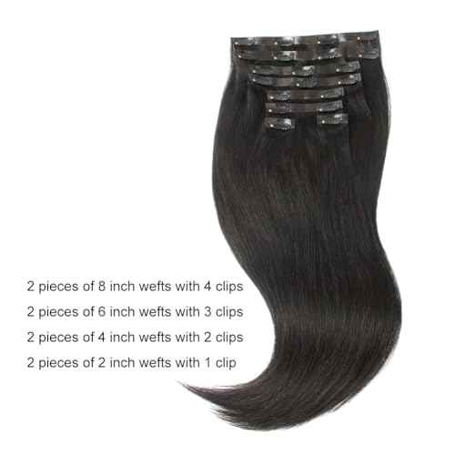 Sixstarhair Black Clip In Hair Extensions Remy Human Hair Natural Human Hair 120g 8 Pieces Clip Ins High Grade Real Hair for Women
