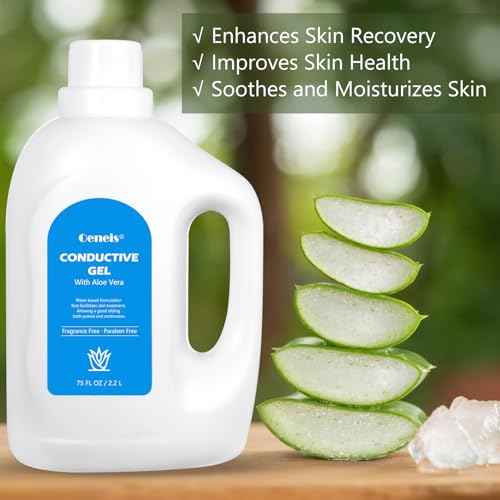 Microcurrent Conductive Gel for Face, Hydrating Collagen Radio Frequency Gel, with Hyaluronic Acid & Aloe Vera, Fragrance-Free, Paraben-Free, 75 fl oz