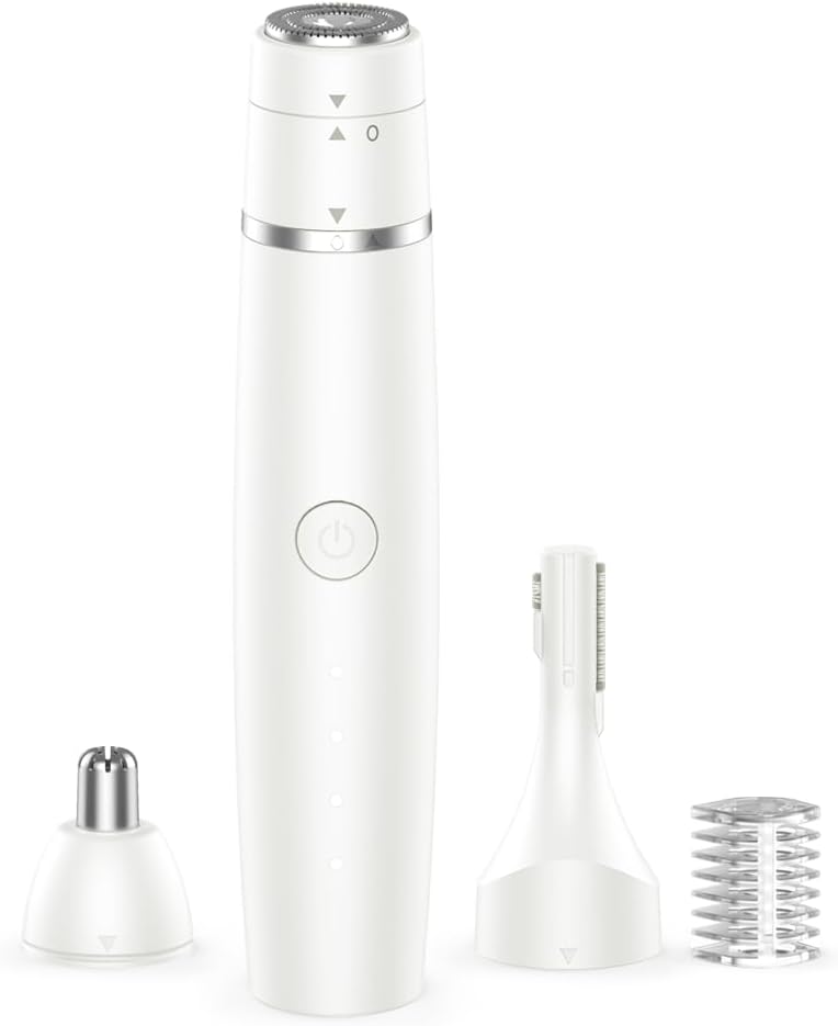 Skiennix Nose Hair Trimmer - 3-in-1 Facial Hair Remover & Grooming Kit | USB-C Rechargeable, Compact & Painless