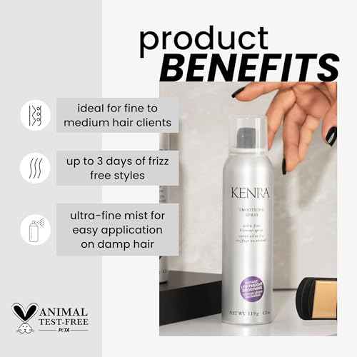 Kenra Professional Smoothing Spray | Ultra-Fine Blowout Spray | Heat Protectant | Provides Instant Smoothing For Fine To Medium Hair | Up to 3 Days of Frizz Control | Humidity Resistance | 4.2 oz.