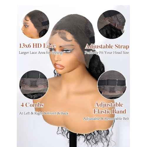 18 Inch 13x6 Lace Front Wigs Human Hair Deep Wave Hd Transparent Frontal Wigs Pre Plucked with Baby Hair Deep Curly Glueless Wet And Wavy Wig for Women