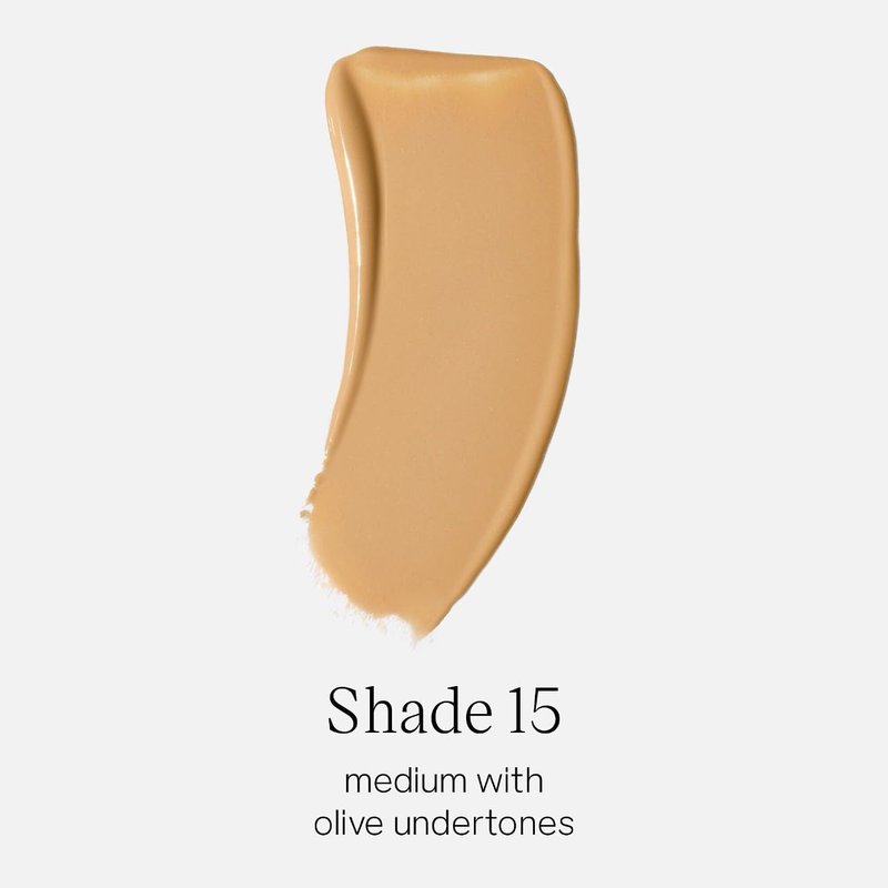 Saie Glowy Super Skin Tint Liquid Foundation - Weightless + Dewy Foundation with Lightweight Medium Coverage - Hydrating Face Makeup + Skin Care Serum Hybrid with Hyaluronic Acid - Shade 15 (1.01 oz)