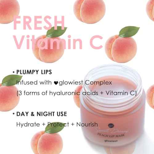 glowiest Sweet Dreams Overnight Lip Mask- Nourishing, Plumping and Hydrating Lip Balm | glowiest Sweet Dreams Lip Sleeping Mask | Hyaluronic Acids+Vitamin C+Shea Butter+Antioxidants l Peach