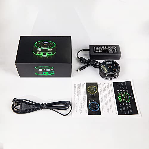 Dragoart Aurora 2 Tattoo Power Supply 1.5-16v Professional Tattoo Power Supply Box for Coil & Rotary Tattoo Machine Pen, Dual Outputs/Colorful LEDs/Touchscreen/Magnetic Base/2 Foot Pedal Modes(Silver)