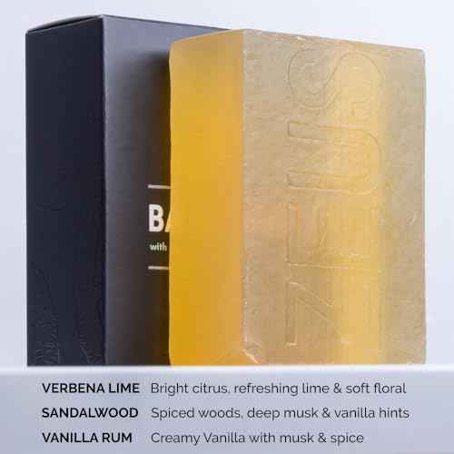 ZEUS Natural Body & Face Bar Soap, Hydrating & Balancing Cleanser for Men¡¯s Skin Care, Daily Face & Body Wash, Gentle on Sensitive Skin (TWO PACK) Vanilla Rum