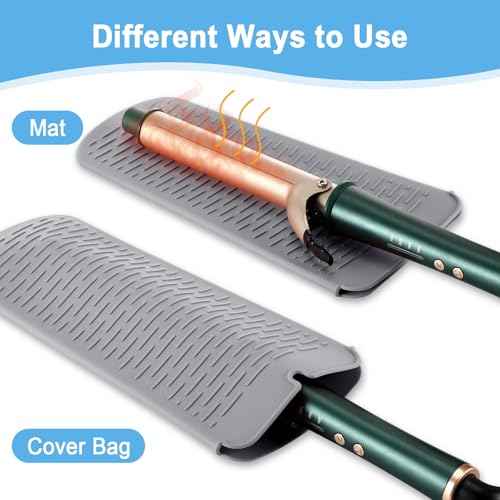 Shappy 2 Pieces Curling Iron Travel Case Cover Heat Resistant Flat Iron Holder Case Sleeve Neoprene Straightener Holder and Silicone Hot Tools Flat Bag(Flamingo Style)