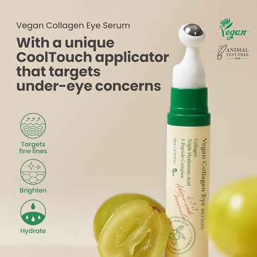 AXIS-Y Vegan Collagen Eye Serum - K Beauty Triple Hyaluronic Acid & Peptide Collagen Serum Improve Skin Elasticity, Reduce Fine Lines & Dark Circles - Vegan Korean Skin Care Eye Cream - 0.33 fl. oz.