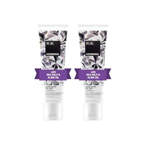 IGK EXPENSIVE Clear Gloss Top Coat | Shine + Strengthen + Smooth | Vegan + Cruelty Free | 4.2 Oz (Pack of 2)
