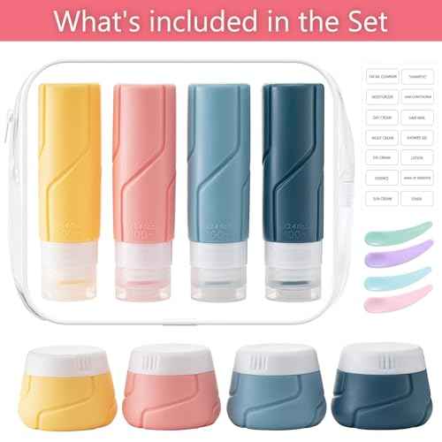 MODENGKONGJIAN Travel Bottles for Toiletries,TSA Approved Silicone Squeezable Travel Shampoo Bottles, 3oz Leak Proof Refillable Toiletry Cosmetic Containers £¨15 Pcs/Colorful£©