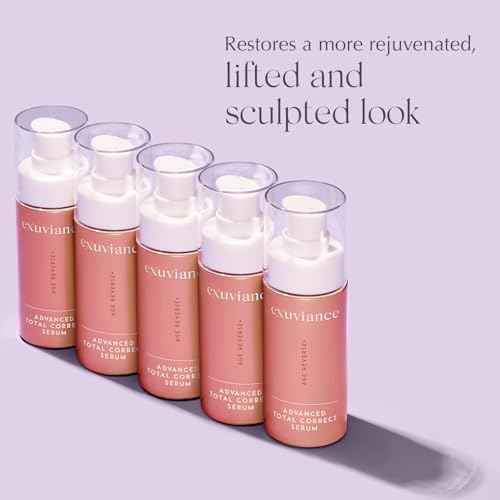 EXUVIANCE AGE REVERSE+ Advanced Total Correct Firming Antiaging Face Serum - For Fine Lines and Deep Wrinkles - Hydrates, Brightens & Evens Skin Tone with Peptides, Hyaluronic Acid and PHA, 1 Fl Oz