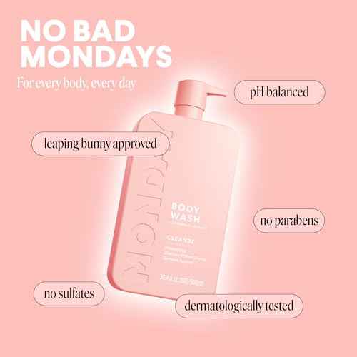 MONDAY HAIRCARE CLEANSE Body Wash with Grapefruit Extract, Hyaluronic Acid, Shea Butter, Coconut Oil for Normal to Oily/Combination Skin 900 mL (Dual Pack)
