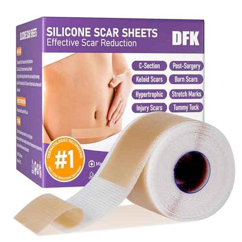 Silicone Scar Sheets, Silicone Scar Tape(1.6"x 118" Roll-3M), Reusable Professional Scar Silicone Strips, Soft Silicone Scar Sheets for Surgical Scars,Keloid,Acne Scars,Burn Scar,C-Section