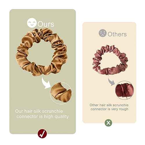 Hair Ties Satin Silk Small Scrunchies for Women Girls Ponytail Holders 20 Pcs Mini Bulk Scrunchies Elastic Hair Bands for Thick Curly Hair Pony Tails Hair Ties