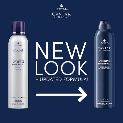 Alterna CAVIAR Anti-Aging Working Hairspray | Buildable, Brushable Hold | Helps Control Frizz & Adds Shine | Sulfate Free