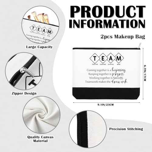 Cunno 4 Pcs Team Appreciation Bags Bulk Women Employee Gifts Team Together Canvas Tote Bag Makeup Bags for Vet Tech Coworker Nurse
