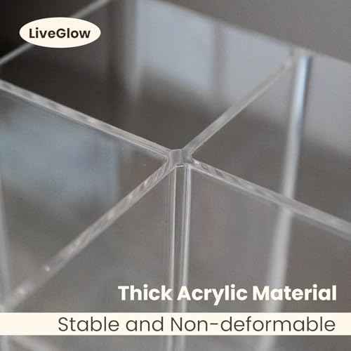 Clear Makeup Brush Holder,Acrylic Rotating 360¡ÆMakeup Brush Organizer,Pen holder with 4 Grids,Makeup Holder for Courtup,Containers for Desk,1pc