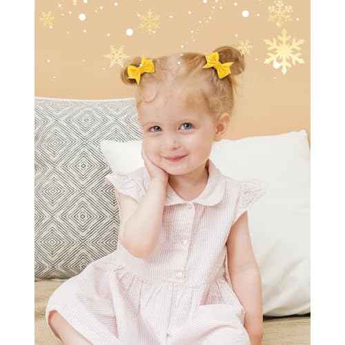 doboi 30PCS Christmas Hair Bows Velvet Baby hair clips 2" mini bows for hair Fully Lined Hair Barrettes Alligators for Infants Toddlers