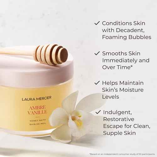 Laura Mercier Honey Bath Gel, Foaming Bubble Bath, Long-Lasting Hydration, Helps Maintain Skin's Moisture, Provides Visible Radiance, Suitable for All Skin Types