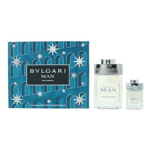 Bvlgari Man Rain Essence for Men - 2 Pc Gift Set 3.3oz EDP Spray, 0.5oz EDP Spray