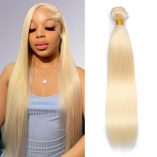613 Bundles Human Hair 20 Inch Straight Blonde Bundles Human Hair 100% Unprocessed 12A Grade Brazilian Virgin Raw Hair Quick Weave 1 Bundles Hair Extensions for Women
