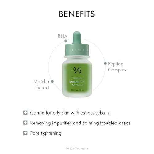 Dr.Ceuracle Vegan BHA & Matcha Ampoule - Gentle Exfoliating Facial Serum, Salicylic Acid for Pores and Sebum Treatment (30ml / 1.01 fl. oz.)
