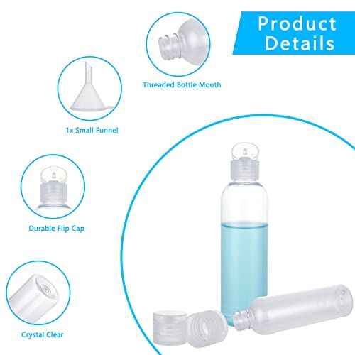 Acrux7 50 Pack 4 oz Plastic Squeeze Bottles with Flip Caps, Clear Refillable Lotion Bottles, Leak Proof Squirt Bottle, Empty Travel Squeeze Bottle for Lotions, Toiletries, Shampoo, Liquid, Creams