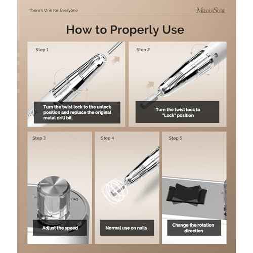 MelodySusie Professional Clip-On Cordless High-Efficiency Nail Drill, MM400C 35000RPM Rechargeable Electric File with Lightweight Handpiece for All Manicure Shaping, Gel Removal & Salon Use