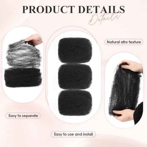 Teresa Afro Kinkys Bulk Human Hair For Twists, Afro Kinky-Curly Human Hair Bulk For Dreadlocks Extensions,Bulk Human Braiding Hair Afro Kinky Twist Extensions Natural And Soft (22 Inch, 30g/Pack)