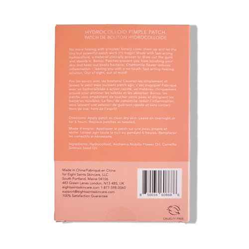 Eight Saints Hit the Spot Acne Pimple Patches For Face, Fast Zit and Blemish Reduction Patch, Ultra Thin Hydrocolloid Patches, (36 Count)