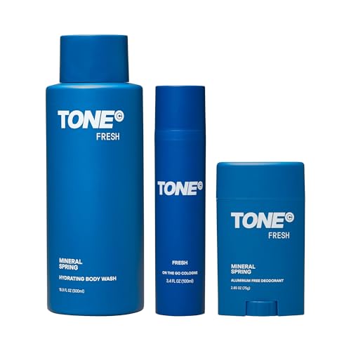 TONE Fresh Daily Essentials Bundle - Body Wash, Cologne Mist & Deodorant Set