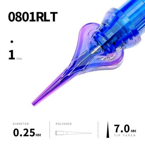 Mast Heart Tattoo Needles Cartridges 20Pcs Disposable 0801RLT Round Liner Long Tips for Precision & Style