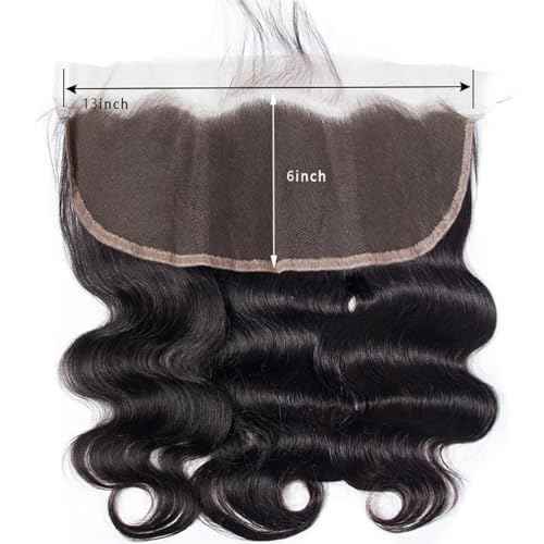 13x6 Lace Frontal Body Wave HD Transparent Frontal Ear to Ear 13x6 Lace Frontal Human Hair With Baby Hair Free Part 100% Virgin Human Hair Closure Natural Hairline 22 Inch
