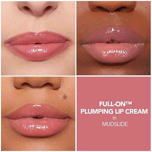 BUXOM Full-On Plumping Lip Cream, Hydrating Lip Plumper Gloss with Peptides & Hyaluronic Acid, High-Shine Tinted Formula for Fuller, Softer Lips, Cruelty-Free