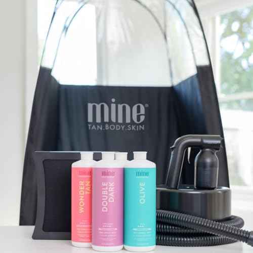 MineTan Spray Tan Folding Tent | Portable, Lightweight Pop Up Tanning Unit | Carry Bag, Black & 1/3 Clear | Designed - Professional Use, Mobile or Home Use | Great - Mobile Spray Tanner Techs