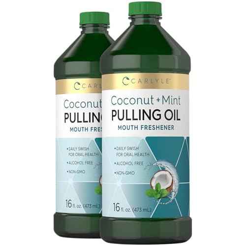 Carlyle Pulling Oil for Teeth & Gums | 16 Fl Oz Pack of 2 | Coconut and Mint | Alcohol Free & Non-GMO