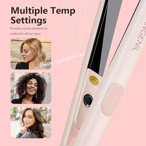 ANGENIL Mini Hair Straightener Flat Iron for Short Hair | 0.7 Inch Ceramic Dual Voltage Hair Straightener | Small Flat Iron Edges | Silicone Heat Resistant Design | Fast Heating to (280¢µ- 320¢µ -380¢µ)