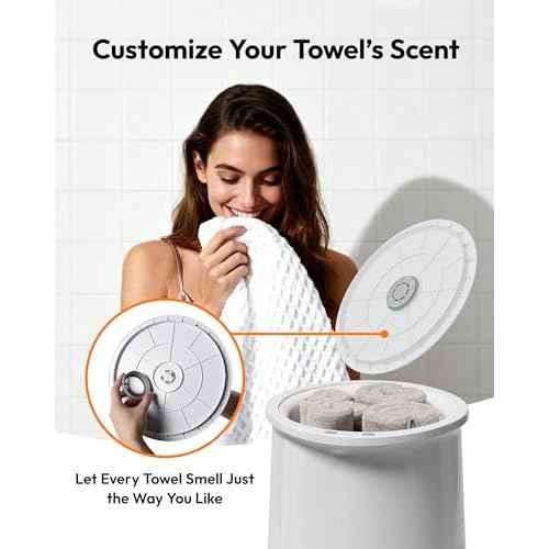 EUHOMY Towel Heating Bucket, 20L Large Towel Heating Bucket for Spa, Automatic Shutdown, Adjustable Temperature and Timing, Quick and Even Heating, Hot Towel Heating Bucket with Fragrance Tray, White