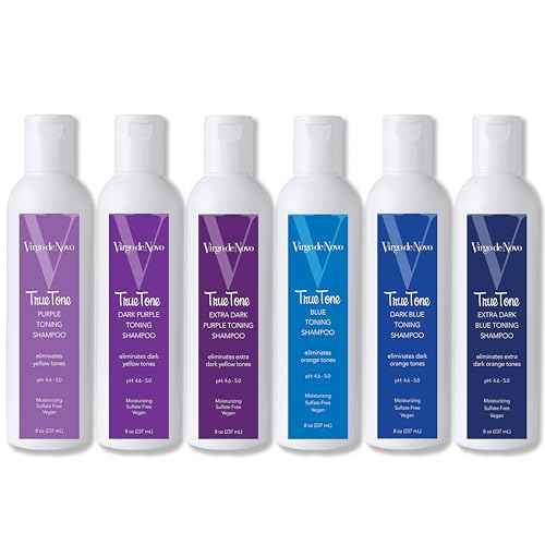 Virgo de Novo Dark Purple Toning Shampoo Neutralizes Dark Yellow & Brassy Tones, Brightens Blonde, Silver & Grey Hair, Sulfate-Free, Color-Safe, Non-Drying (8 oz)