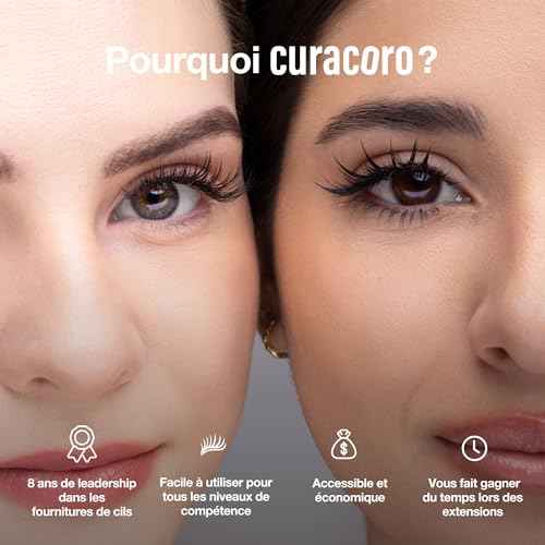 Curacoro LashFolio Narrow Promade Fans, Handmade Volume Eyelashes, 5D~10D, C CC D Curl, Thickness 0.03~0.07mm, 8-15mm Length, Professional Long-Lasting Promade Lash Fans (10D-0.03 CC, 8mm-11mm)