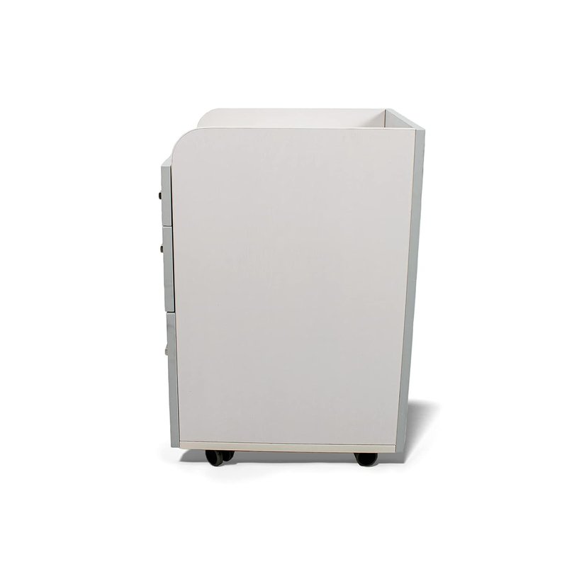 Milan Pedicure Trolley - Rolling Nail Salon Cart with Storage Drawer | White & Ash Grey