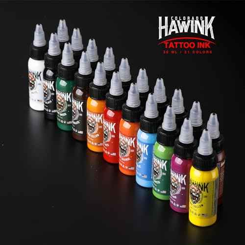 Hawink Tattoo Ink Color Set 1 oz (30ml) 21 Colors Pigment Kit Tattoo Supplies TI203-30-21