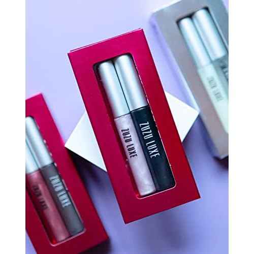 Zuzu Luxe Sheer Lip Gloss GIFTSET, Natural Lip Gloss, Paraben Free, Vegan, Gluten-free, Cruelty-free, Non GMO, 0.17 oz (Divinity Gloss/Onyx Mascara)