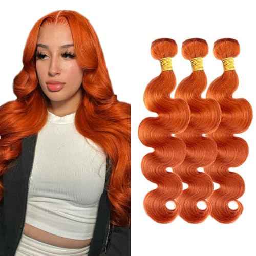 Color 350 Bundles Human Hair Ginger Orange Body Wave Bundles 20 22 24 Inch Unprocessed Brazilian Virgin Remy Hair Extensions Ginger Bundle For Women
