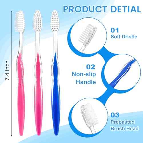 500 pcs Prepasted Disposable Toothbrushes Bulk Individually Wrapped Pre Pasted Soft Bristle Tooth Brush Set Travel Toothbrushes for Homeless Gift Hotel Camping Travel