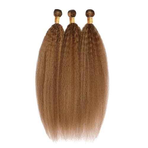 P427 Blonde Bundles Human Hair Brown Yaki Straight 3 Bundles 18 20 22 Inch Unprocessed Brazilian Virgin Remy Highlight Blonde Kinky Straight Bundle Human Hair Extensions