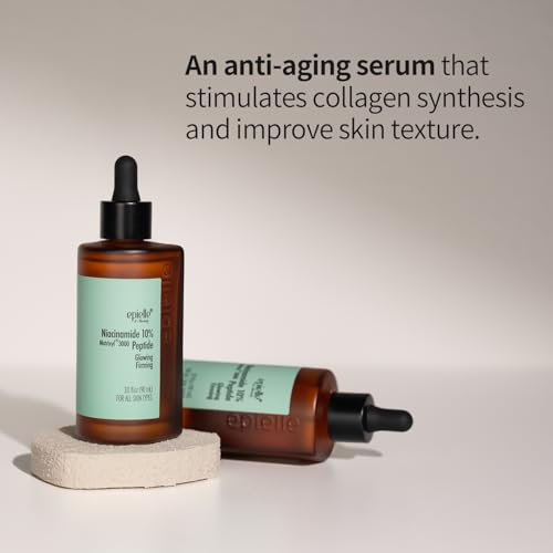 Epielle Complex Niacinamide 10% + Peptides Serum 3 fl.oz, Glowing and Firming Formula for Uneven Tone & Enlarged Pores, Anti-Aging Serum for Face, Korean Skin Care for Glass Skin