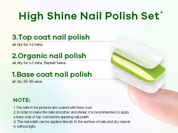 Skiennix Non-Toxic Nail Polish Set - Organic Quick-Dry Lacquer Kit | Rainbow Colors for Kids & Women